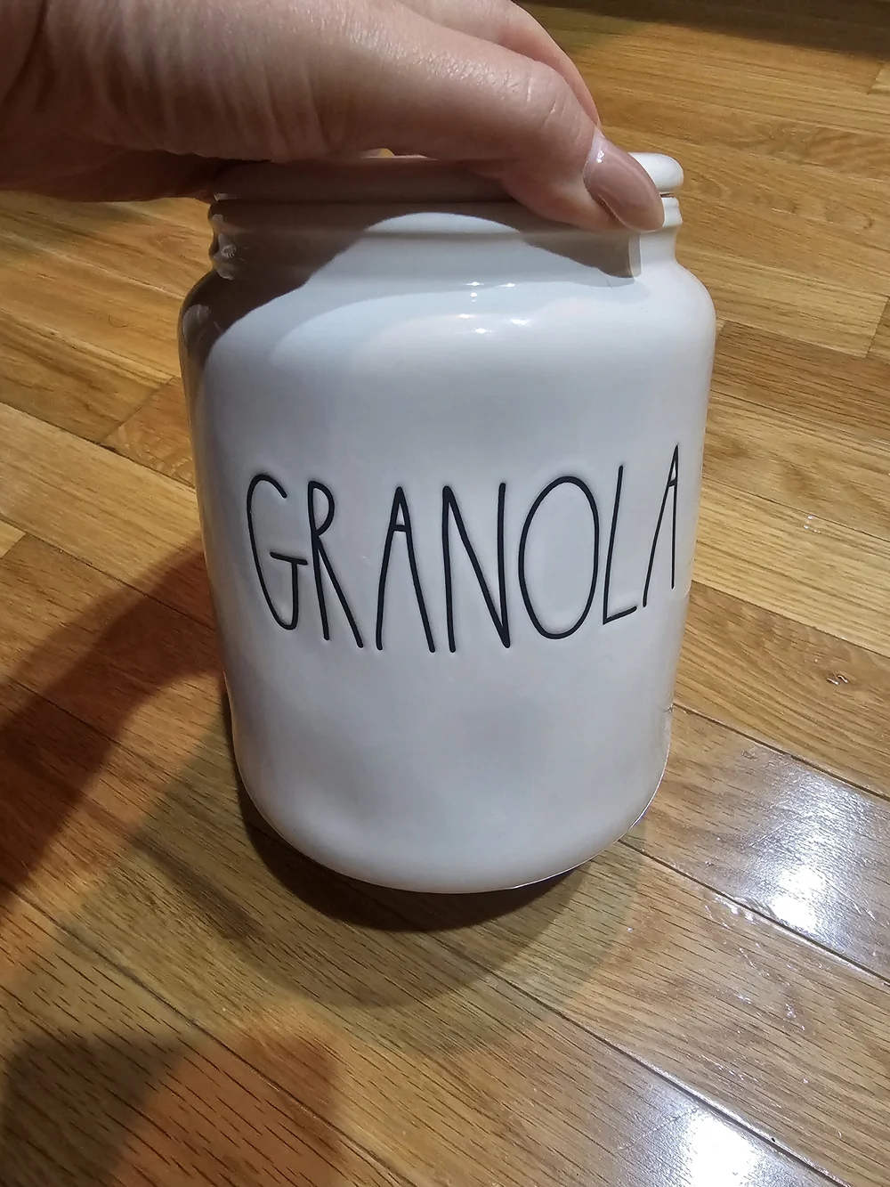 Rae Dunn Artisan Collection By Magenta White Ceramic Granola Canister